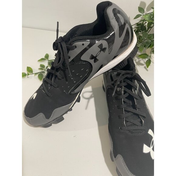 Under Armour Mens Black & Gray Cleats Size 9 - Picture 12 of 16